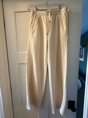 The Upside Cream Textured Drawstring Joggers